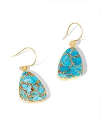 Saachi Saachi 18K Plated Mojave Turquoise Triangle Earrings
