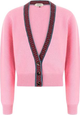 Versace A89094 A237534 1P590 Cardigan - Dames - Vesten - Roze - S - Wol - Truien & Vesten