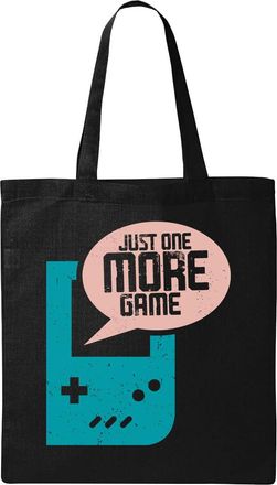 Generic Just One More Game G A M E R Graphic Natural Ecological Cotton Tote Bag Black