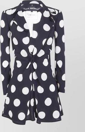 Junya Watanabe long tailored blazer jacket polka dots lapel