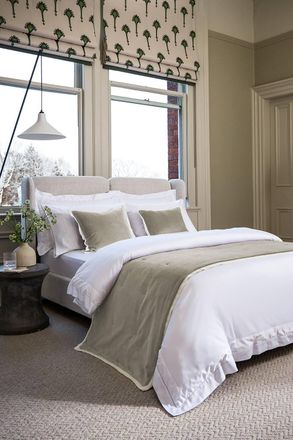 Christy Balmoral Luxury Cotton Sateen Hotel Duvet Cover Sets in White | Size: Double