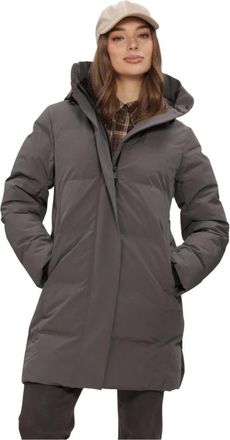 KRAKATAU Cassini Quilted Parka Qw609 - Dames - Mantels - Grijs - Maat: M Leer