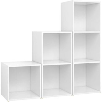 vidaXL Vidaxl - Juego De Mueble Para Tv De 3 Piezas Madera Contrachapada Blanco