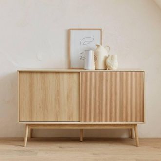 Sweeek 2-door Scandi-style Buffet With Wood Effect in Light Brown