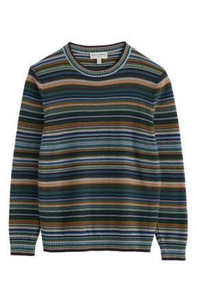 Seasalt Cornwall Trenale Stripe Organic Cotton Crewneck Sweater in Sown Atlantic at Nordstrom, Size X-Large