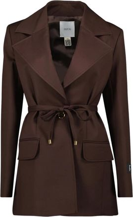 Patou Bruine Wol Mid-Length Jas - Dames - Jas met riem - Bruin - XS - Wol - Jassen