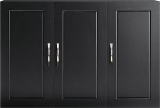 SoBuy Armario colgante para ba&ntilde;o con balda ajustable y 3 puertas negro