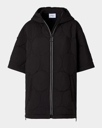 Akris Quilted Short-Sleeve Hooded Coat