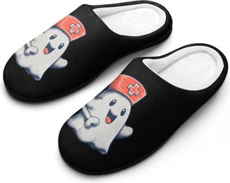 Generic Halloween Funny Ghost Mens Slippers Comfortable And Non-slip Cotton Slipper Shoe for House