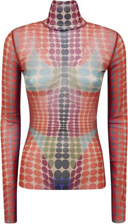 Jean Paul Gaultier Re-Edition High Neck Top - Dames - Longsleeves - Veelkleurig - XS - Tule - Tops