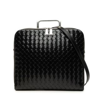 Bottega Veneta Intrecciato Black Leather Briefcase (Pre-Owned)