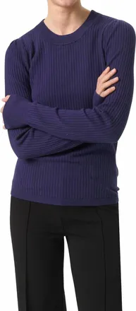 Soaked In Luxury Spina Slim Fit Crew Neck Pullover Sweater In Patriot Blue