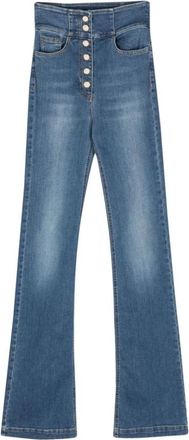Elisabetta Franchi Straight Jeans - Dames - Regular Fit Jeans - Blauw - W31 - Katoen - Jeans