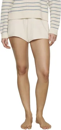 Eberjey Fine Gauge Cotton Blend Knit Shorts in Almond Heather at Nordstrom, Size X-Small