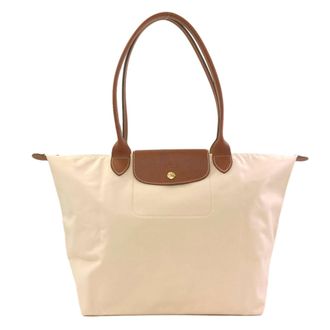 Longchamp Beige Brown Nylon Tote Bag (Pre-Owned)