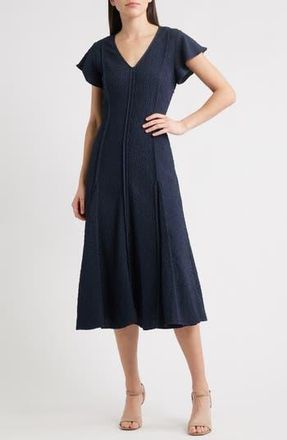 Mila Mae Flutter Sleeve Jacquard Cocktail Dress in Navy at Nordstrom Rack, Size X-Small