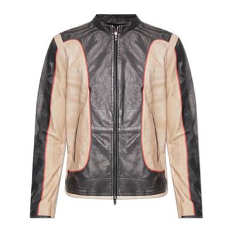 Diesel Leather Jackets, male, Beige, Size: 2XL Leather jacket L-Evert