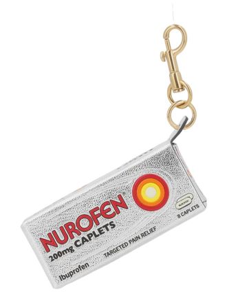 Anya Hindmarch Nurofen-Inspired Metallic Leather Keychain