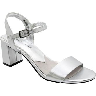 David Tate Ageless Ankle Strap Sandal in Silver Matte at Nordstrom Rack, Size 8.5