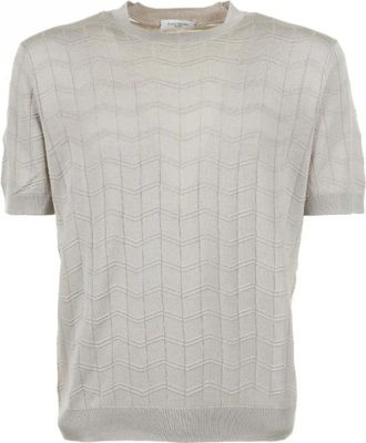 Paolo Pecora Round-neck Truien - Heren - Ronde hals truien - Beige - S - Truien & Vesten