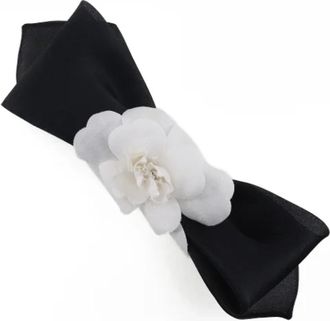 Chanel Pre-owned Canvas hair-accessories - Dames - Vintage Accessoires - Zwart - ONE Size - Satijn - Vintage