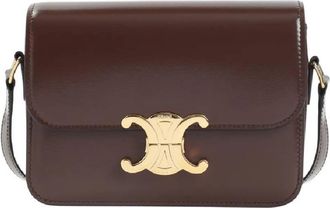 Celine Brown Calf Leather Triomphe Shoulder Bag
