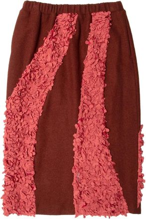 Muller Of Yoshiokubo Gonna midi con inserti - Marrone