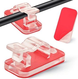 OEM 100 Clips Autoadhesivos Para La Gesti&oacute;n Y Fijaci&oacute;n De Cables