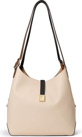 Kate Spade New York Deco Colorblocked Pebbled Leather Large Shoulder Bag Shoulder Womens Handbags Milk Glass