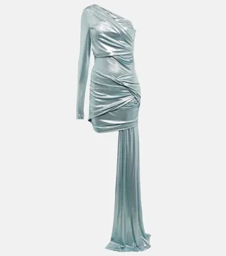 Off-white Asymmetric jersey minidress