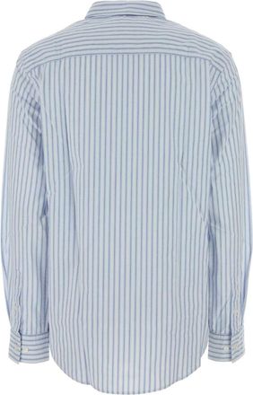 Calvin Klein Womens Stripe Shirt Blue Cotton Elastane
