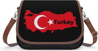 Generic Flag Map of Turkey Small Womens Crossbody Bags Shoulder Handbag with Adjustable Strap for Travel