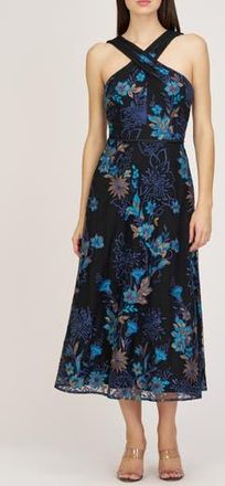 JS Collections Maggie Embroidered Sleeveless Gown in Black Multi at Nordstrom Rack, Size 12