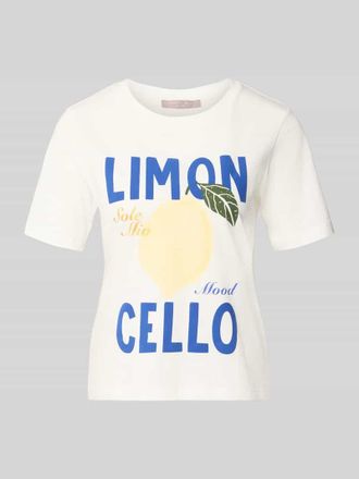 Christian Berg T-Shirt mit Motiv-Print und Rundhalsausschnitt in Ecru, Gr&ouml;&szlig;e 34