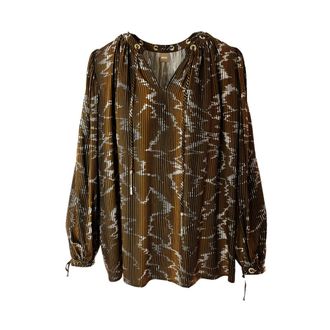 HUGO BOSS Overhemden, Dames, Bruin, S, Leyela Blouse van Viscose