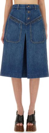 Chloé Denim Knee-Length Skirt-Donna