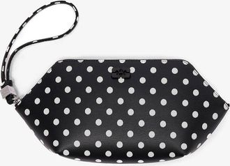 Ganni Black Bou Make Up Pouch with Dots