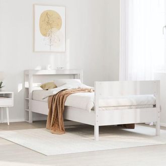 vidaXL Vidaxl - Estructura De Cama Sin Colch&oacute;n Madera Maciza Blanca 90x190 Cm