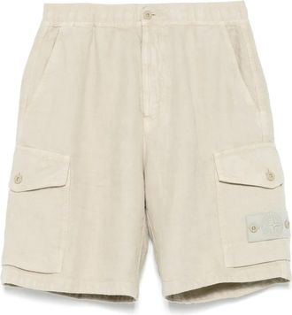 Stone Island Shorts met Compass-logopatch - Beige