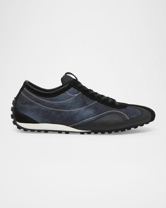 Balmain Men & apos;s Racing Suede and Textile Low-Top Sneakers