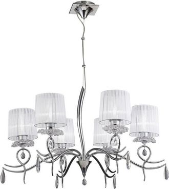 Mantra Inspired Mantra - Louise - Ara&ntilde;a De Techo 6 Luces E27 Con Tonos Blancos Cromo Pulido / Cristal Transparente