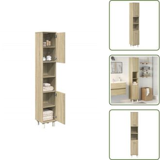 vidaXL The Living Store Mobile da Bagno Rovere Sonoma 30,5x30x179cm in Truciolato - Mobile in truciolato