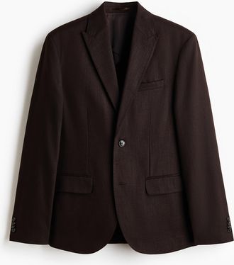 H&M Sakko aus Leinenmix in Regular Fit - Dunkelbraun