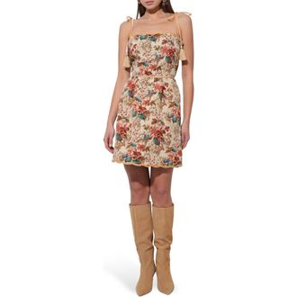 Adelyn Rae Cindy Floral Tapestry Minidress in Beige at Nordstrom Rack, Size X-Small
