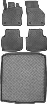 OEM Skoda Superb Iii Kombi De 2015 (juego) - Alfombrillas Para Coche + Alfombrilla Para Maletero