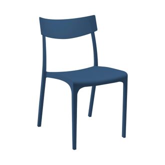 Dmora Dmora - Sillas De Jard&iacute;n Orcus, Silla De Jardin, Asiento Exterior Multiusos, Banco De Jard&iacute;n, Made In Italy, 54x46 H80 Cm, Azul
