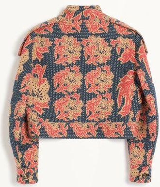 Valentino Caban In Apres LHiver Quilted Floral Jacquard Donna INDACO/MULTICOLOR 36