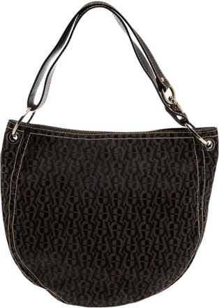 Aigner Brown Signature Nylon And Leather Small Hobo