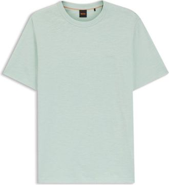 BOSS Slub-cotton T-shirt with logo detail