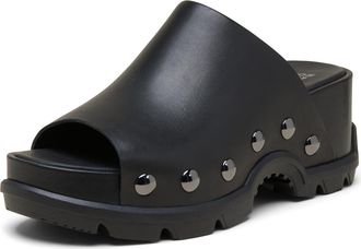 Sorel Roamn Slide Platform Sandal in Black/Black at Nordstrom, Size 10.5